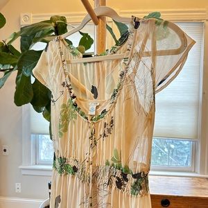 Anthro silk maxi with slip